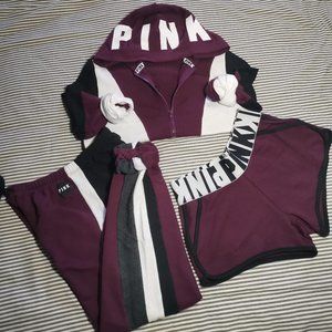 VS PINK Hoodie, Pants, and Shorts Outfit